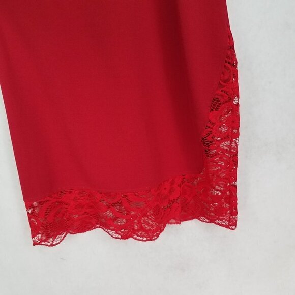 NEW Velvet Torch Size XL Lace trim Sleeveless Mini Dress in Red NEW w flaw - Picture 3 of 12